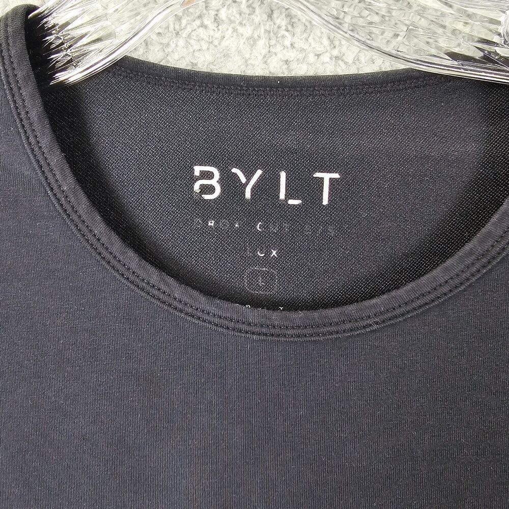 BYLT Drop Cut Performance Men's Black Short Sleeve T-Shirt Size L - Picture 2 of 11